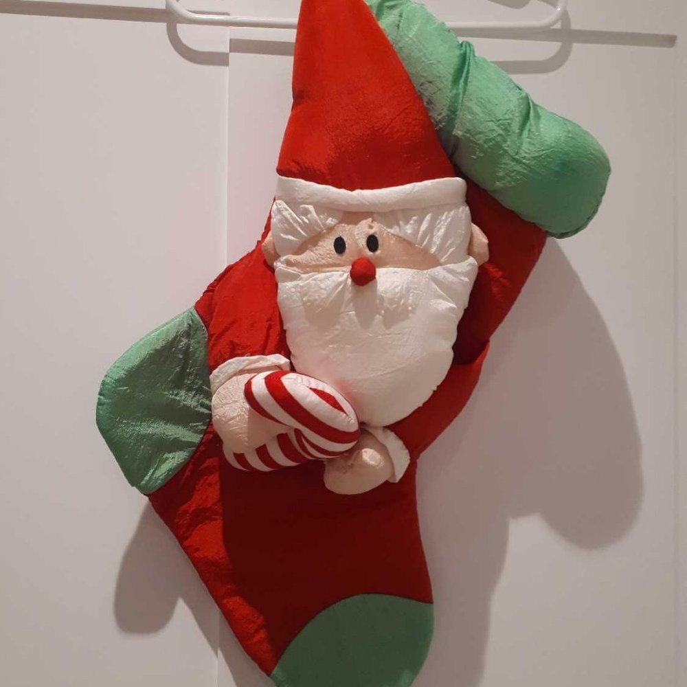 NYLON SANTA STOCKING VINTAGE 1992 IN GREAT CONDITION!